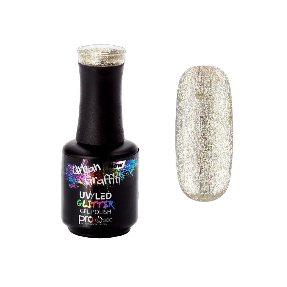 Disco kugla - UGGP-A0922 Urban Graffiti srebrni sjajni gel lak 15ml