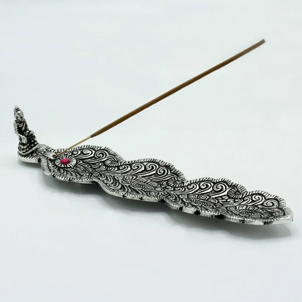 Držč štapić tamjana Buddha poliran aluminij 20cm