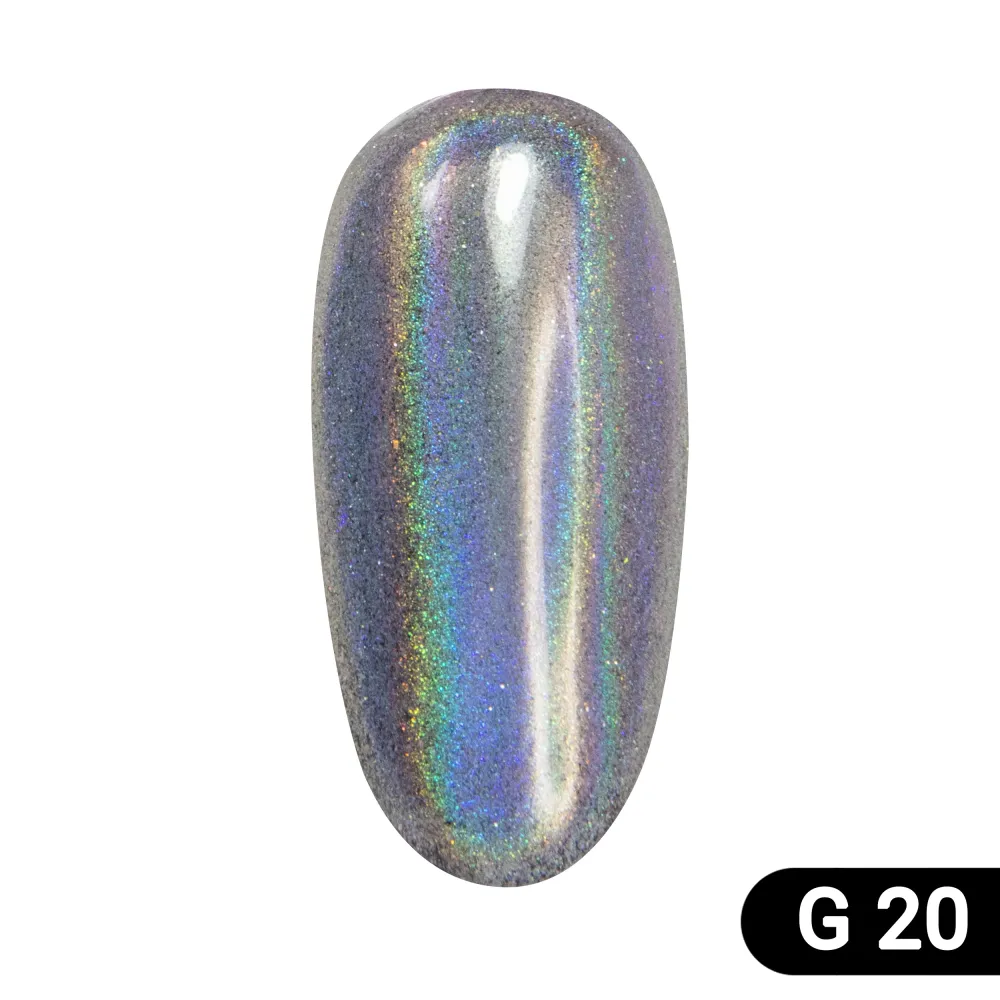 Holographic prah za nokte Silver Global