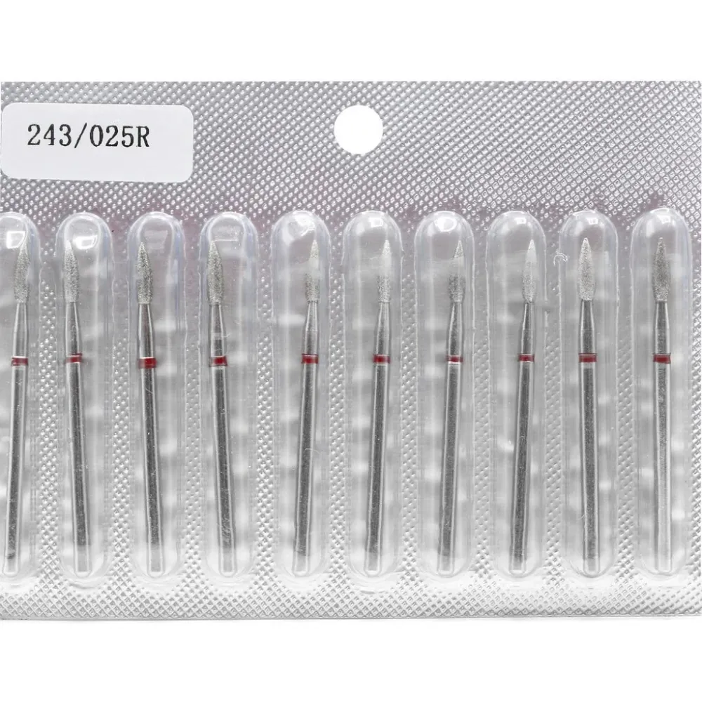 Dijamantna freza, Plamen šiljasti, 2.5*8.5 mm, Crvena, Tajvan GOOD GIRL GEL