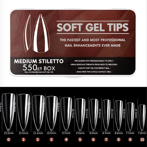 Gel vrhovi srednje veličine Stiletto, 550 kom GOOD GIRL GEL