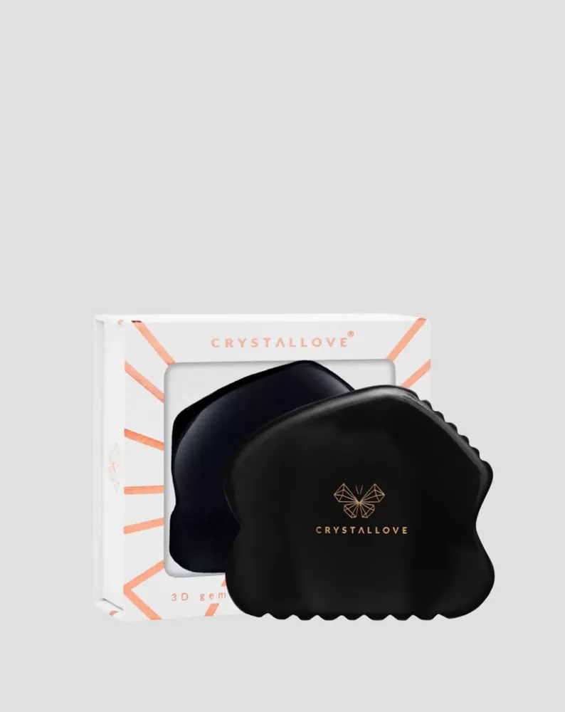 Gua sha ploč za masažu lica od obsidijana Crystallove