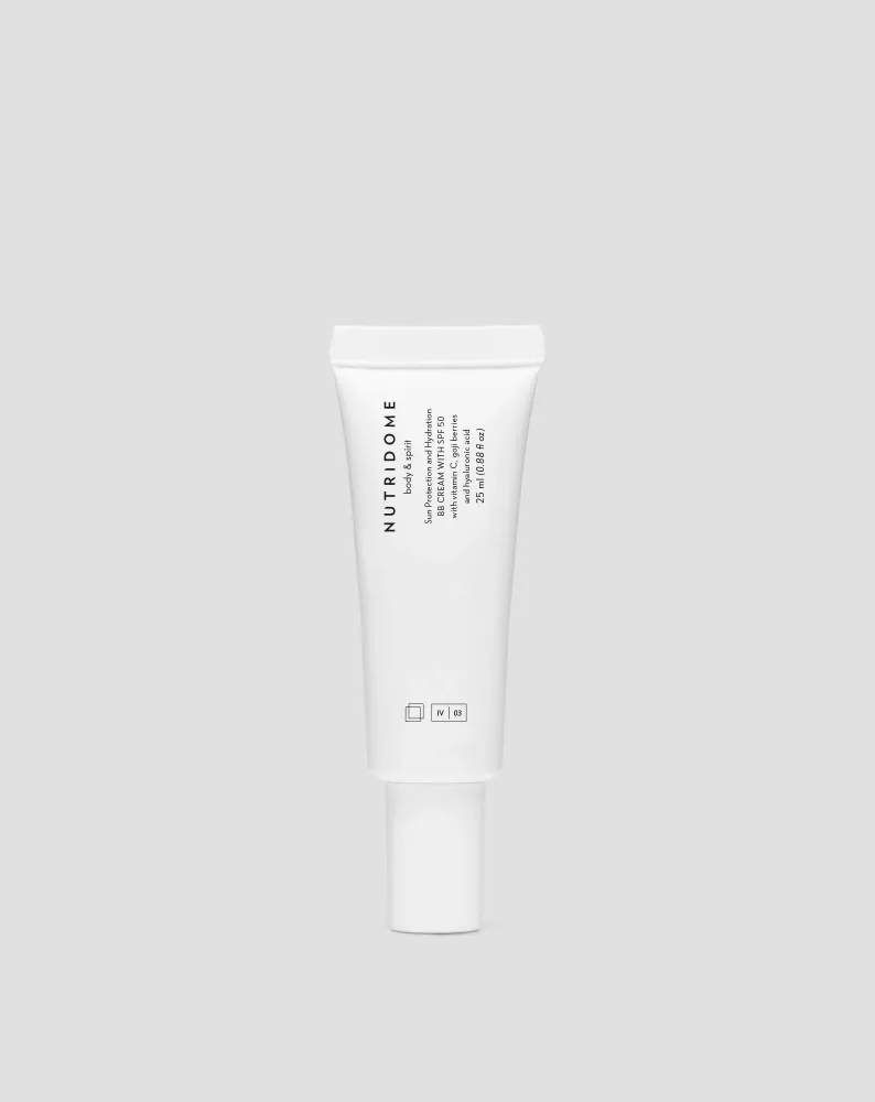 Hidratantna krema za lice BB spf 50 s hijaluronskom kiselinom i vitaminom C 03 Light Beige Nutridome