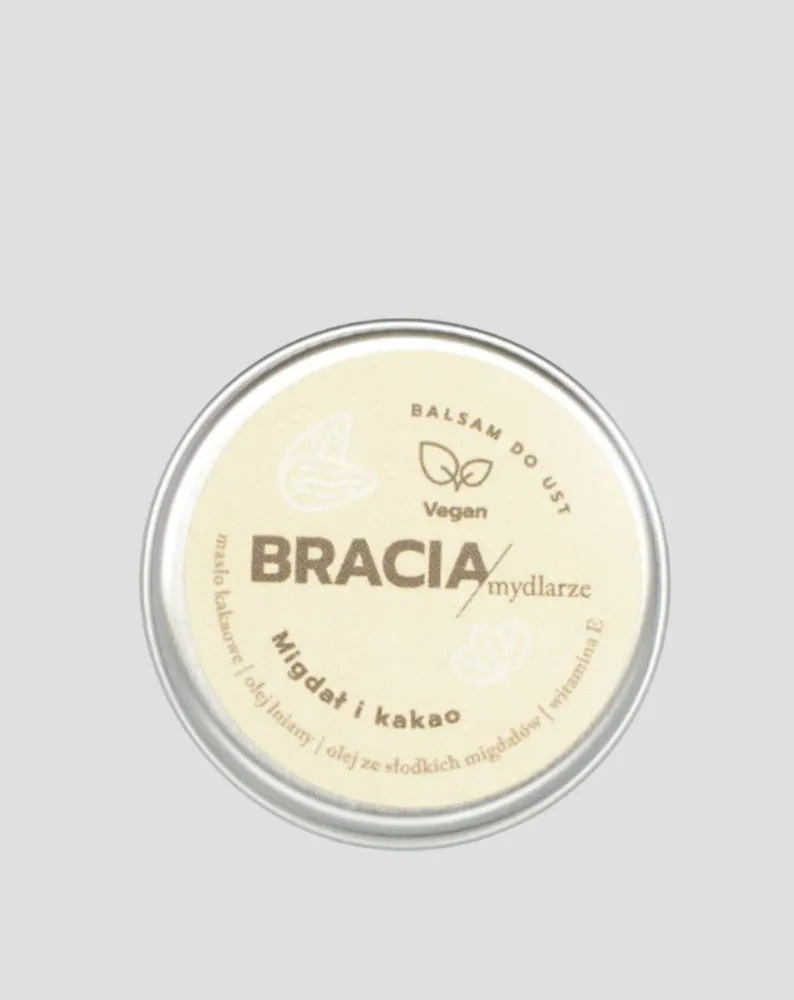 Hidratantni balzam za usne badem i kakao s vitaminom E i lanenim uljem Bracia Mydlarze