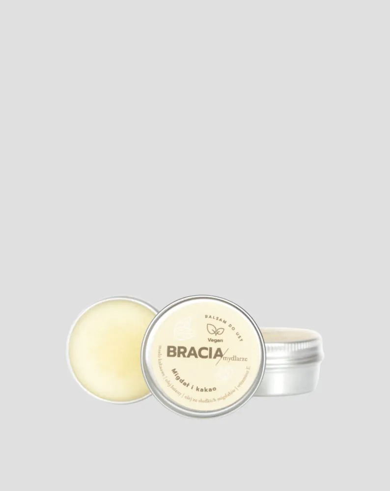Hidratantni balzam za usne badem i kakao s vitaminom E i lanenim uljem Bracia Mydlarze