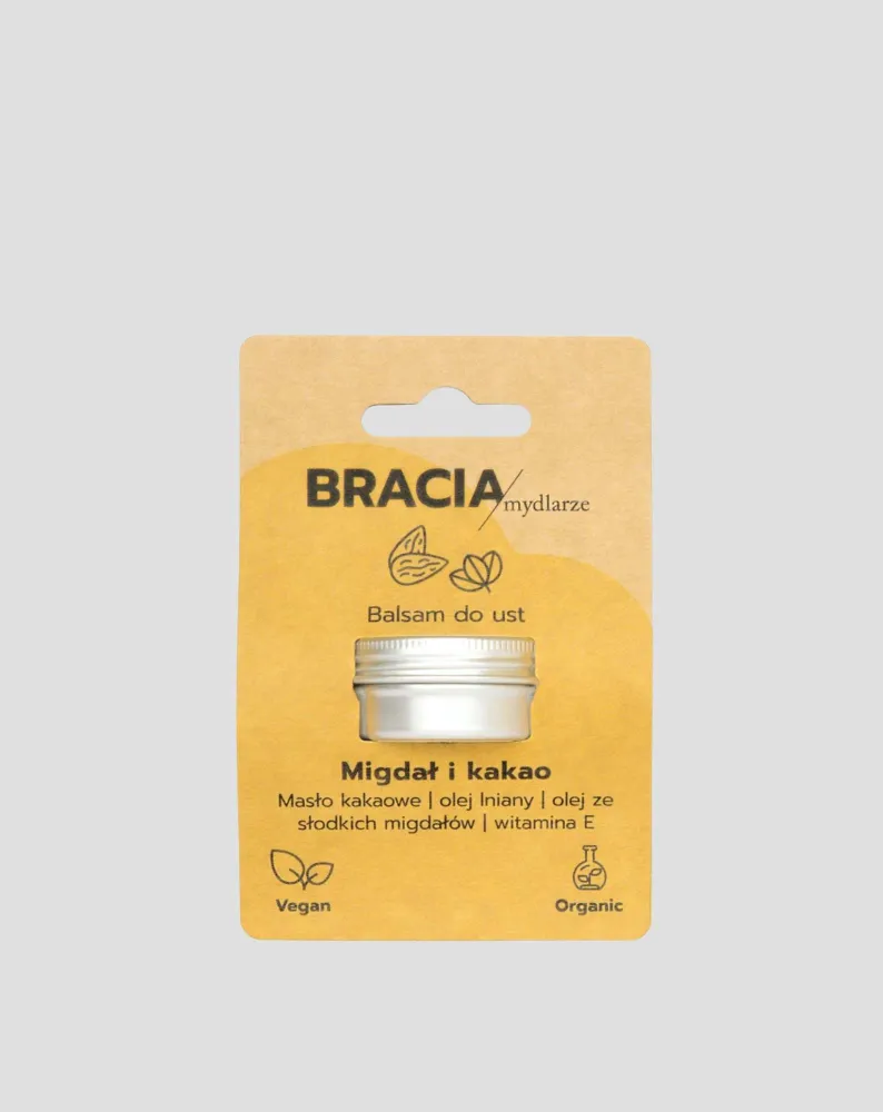 Hidratantni balzam za usne badem i kakao s vitaminom E i lanenim uljem Bracia Mydlarze