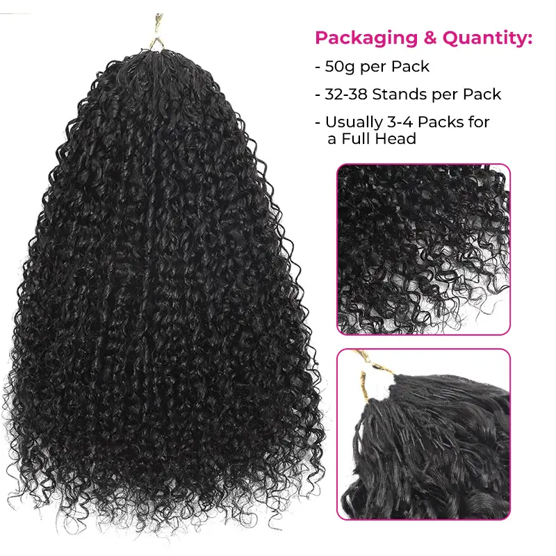 ISEE HAIR Human Hair Crochet Extensions Miracle Knots Pre-Separated 50g/Pack – Knotless Boho Braids, 4-5 Packs Full Head,...