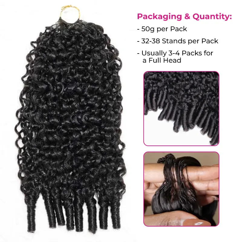 ISEE HAIR Human Hair Crochet Extensions Miracle Knots Pre-Separated 50g/Pack – Knotless Boho Braids, 4-5 Packs Full Head,...