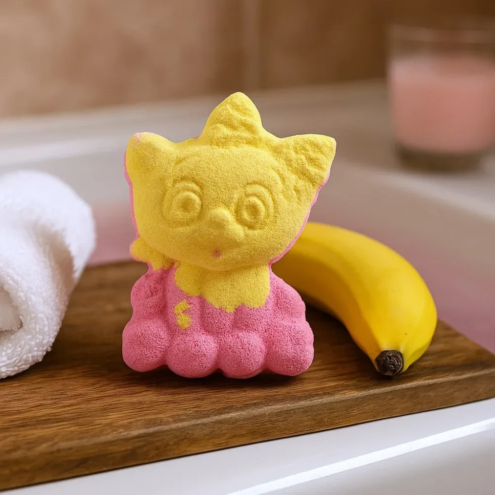 Kupka bomba pjena mačjeg oblika mirisa banana 80g