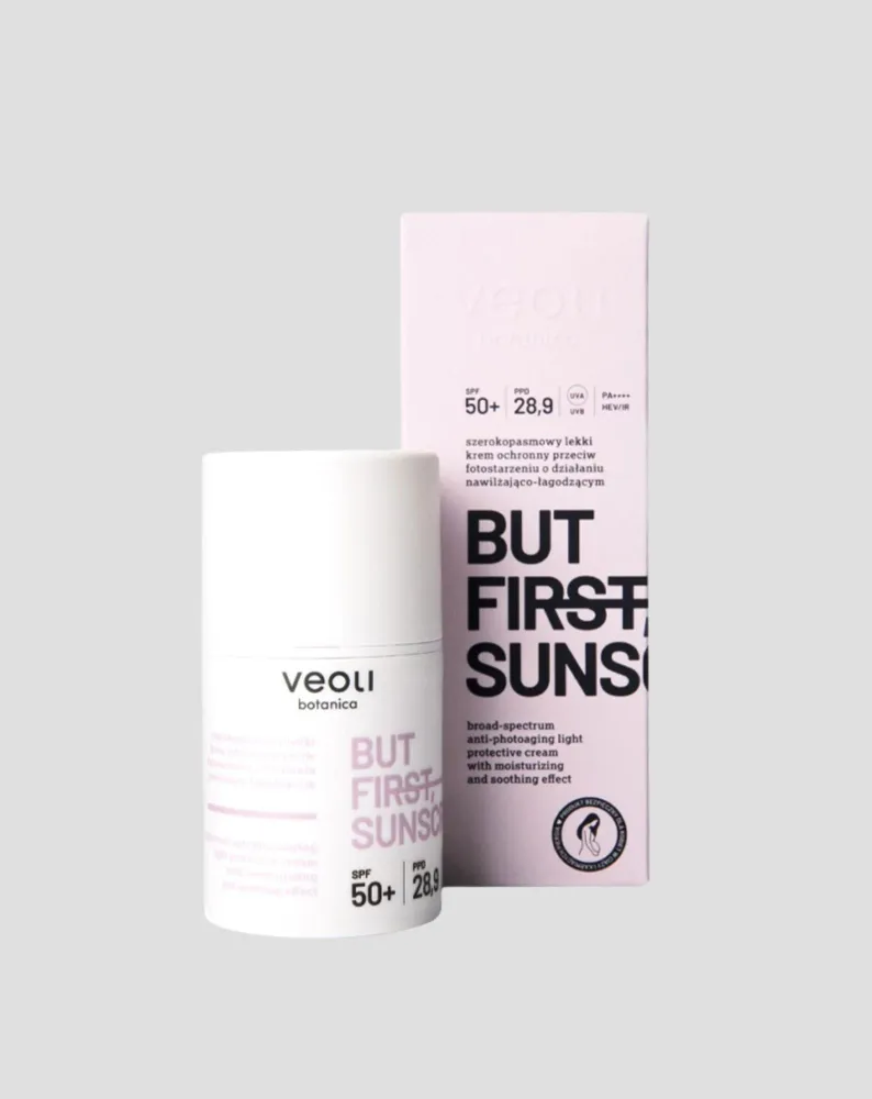 Lagana zaštitna krema protiv fotostarenja Ali prvo, krema za sunčanje SPF 50+ Veoli Botanica