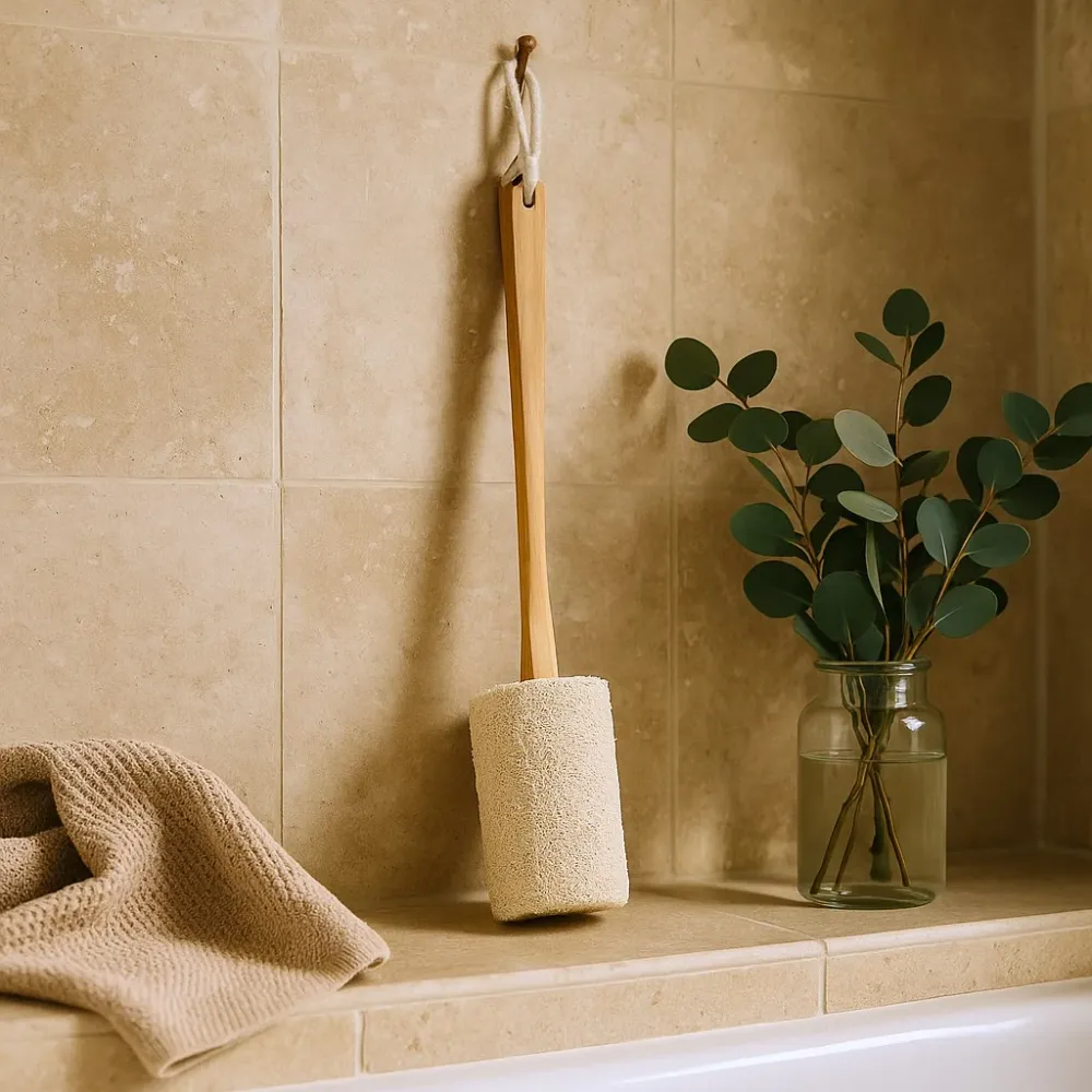 Loofah četka za pranje leđ s dugom drškom za tuširanje