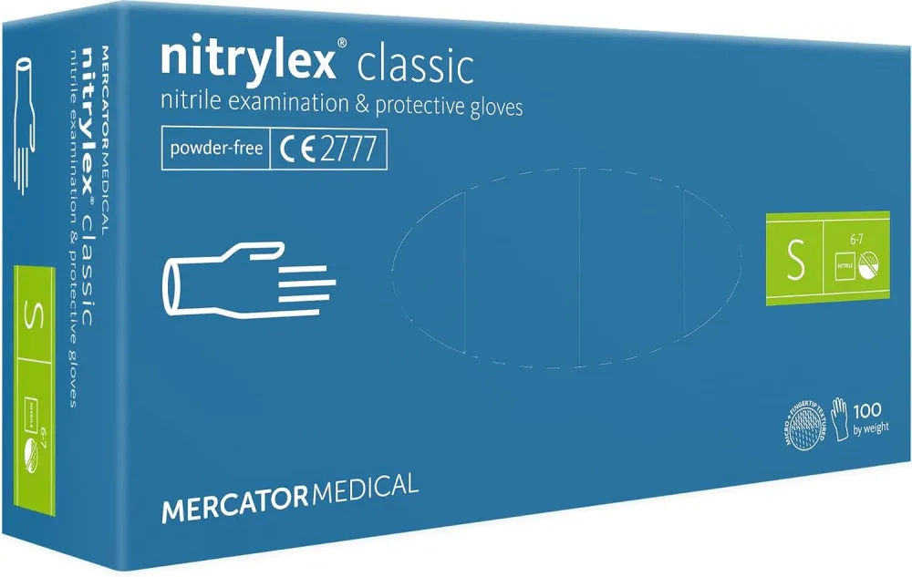Nitrilne rukavice bez pudera Nitrylex Mercator veličina S (Plava) Mercator Medical