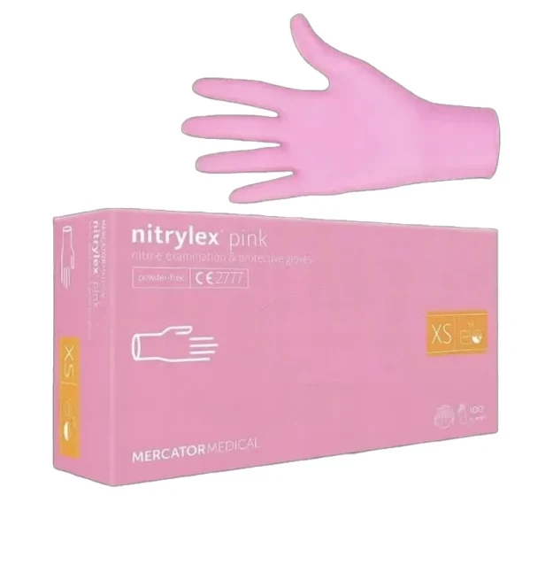 Nitrilne rukavice bez pudera Nitrylex Mercator veličina XS (Pink) Mercator Medical