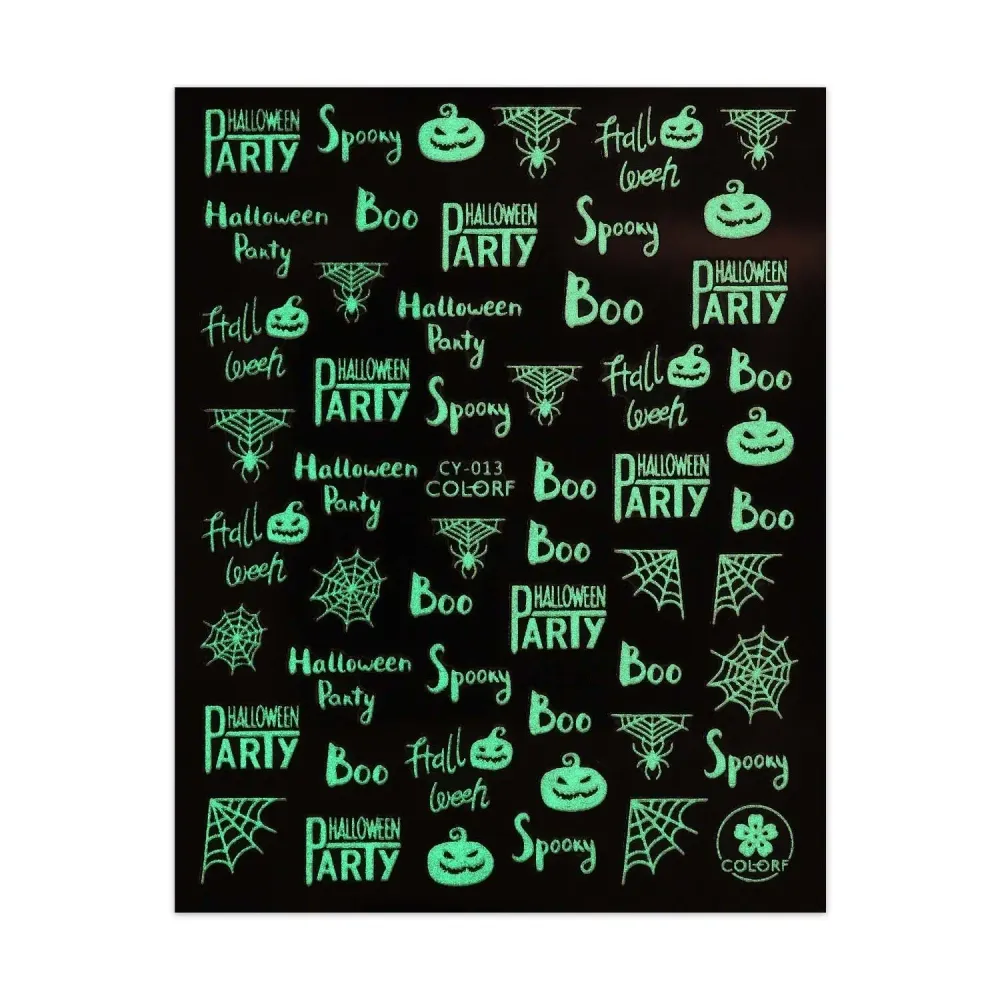 Naljepnice za Noć vještica koje svijetle u mraku - Slogani i paučine