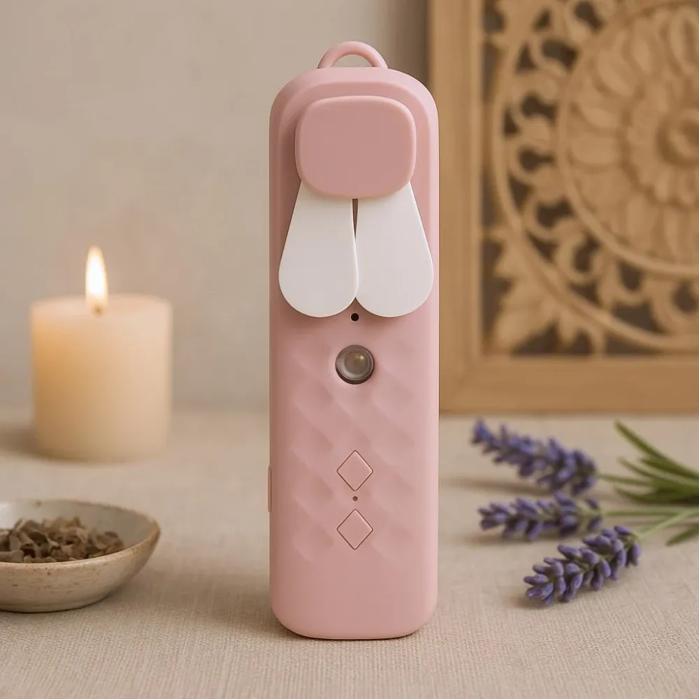 Nano maglica za lice ventilator raspršivač USB punjiv ružičasti