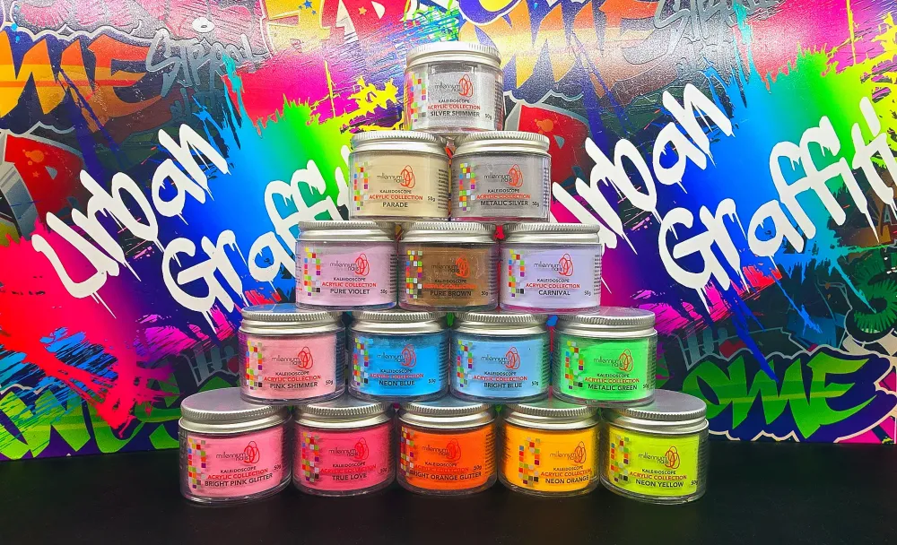 OGRANIČENO IZDANJE - Millennium Nails Kaleidoscope kolekcija akrilnog praha (15 x 50g)