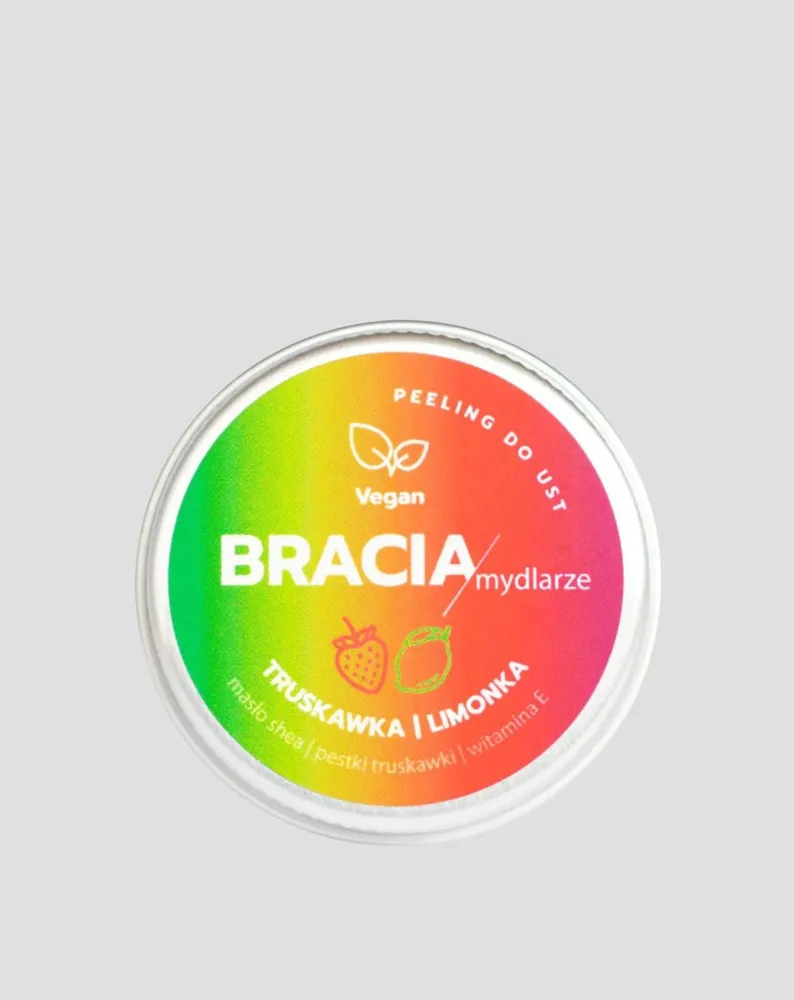 Piling za usne od jagode i limete s vitaminom E, hidratizira i zaglađuje Bracia Mydlarze