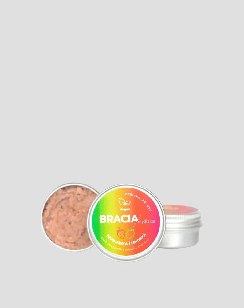 Piling za usne od jagode i limete s vitaminom E, hidratizira i zaglađuje Bracia Mydlarze