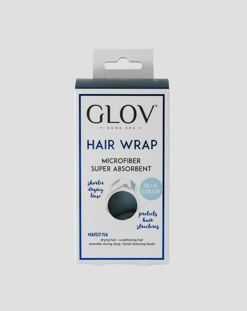 Plavi turban za kosu koji skraćuje vrijeme sušenja, prikladan za sve tipove kose Hair Wrap Glov