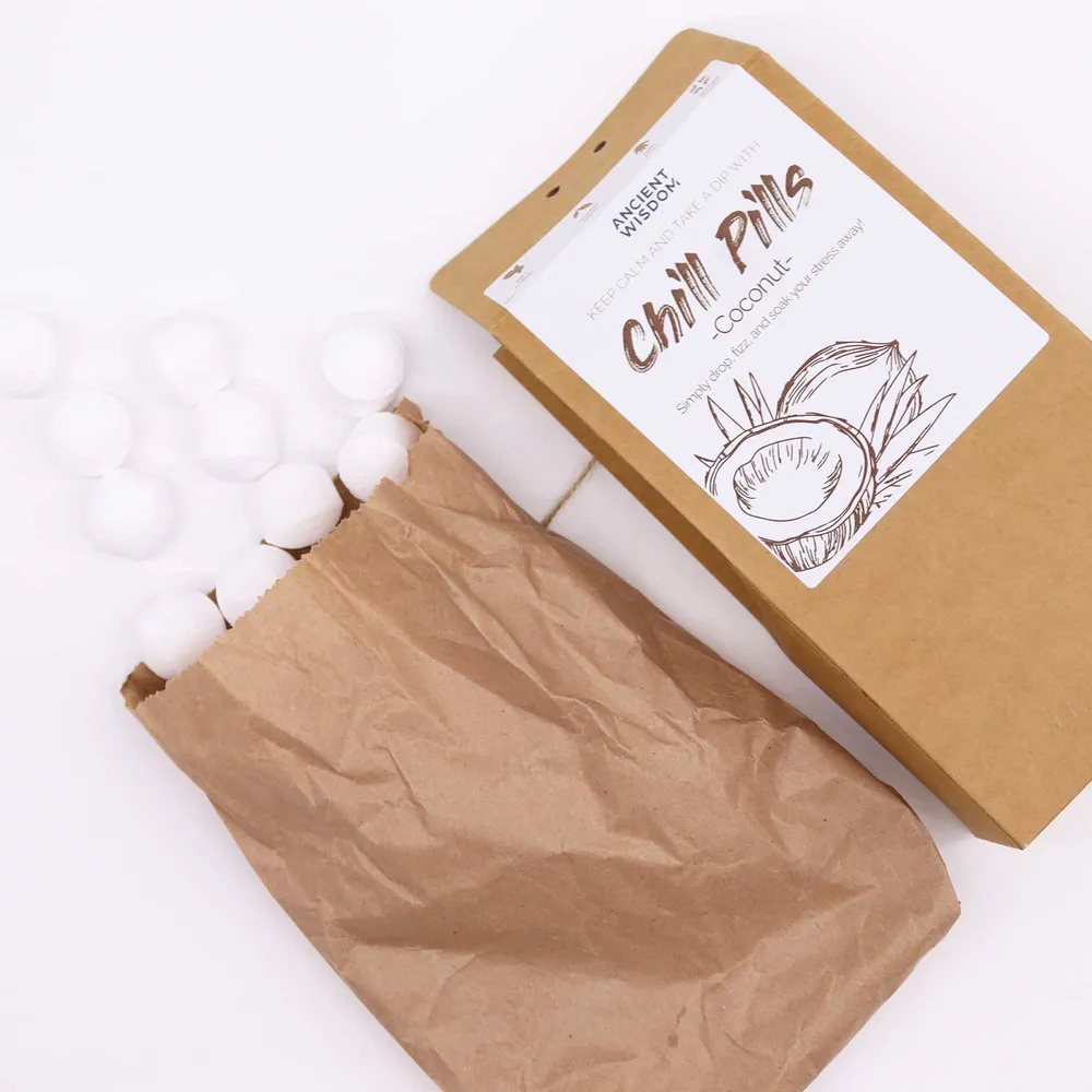 Poklon paket kupovnih bombi Chill Pills Kokos 350g