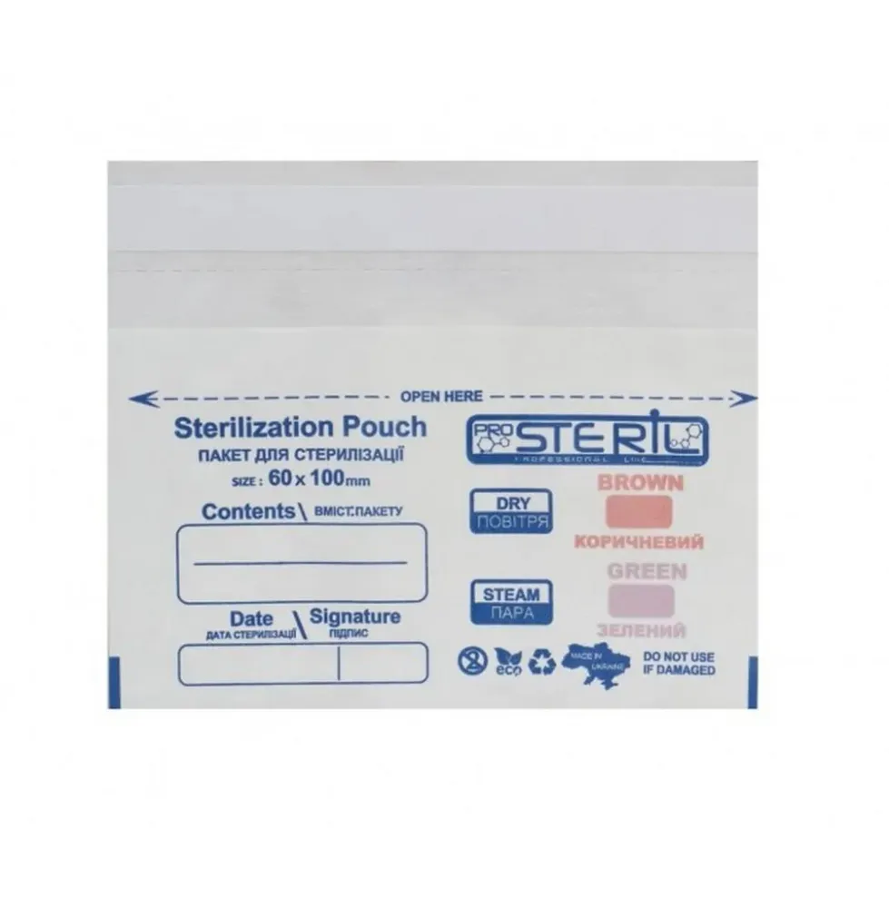 Sterilizacijske vrećice (kraft vrećice) ProSteril 60*100mm (bijele) 100 komada
