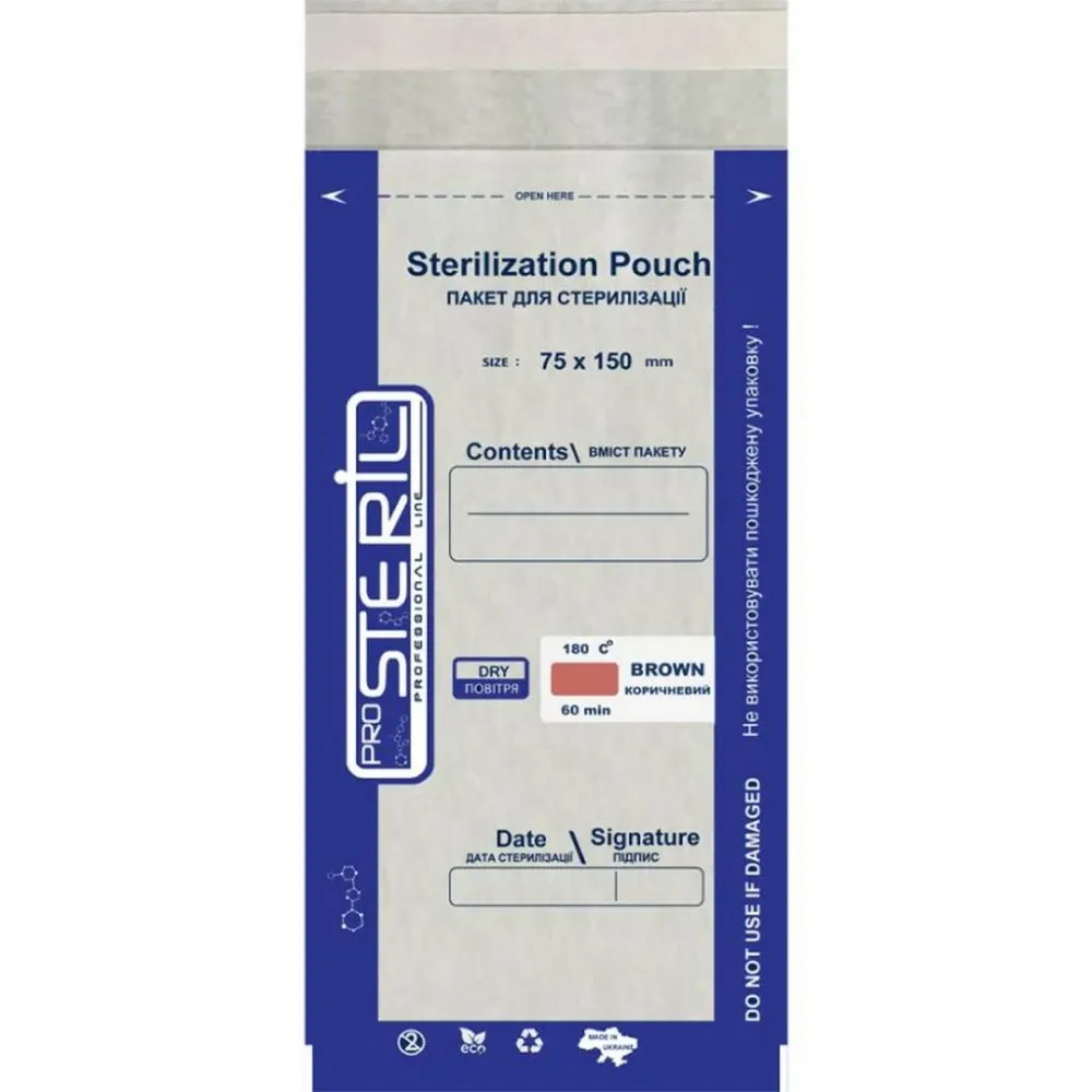 Sterilizacijske vrećice (kraft vrećice) ProSteril 75*150mm (kombinirano prozirne) 100 komada