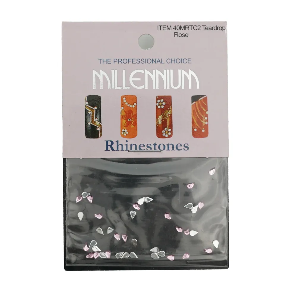 Rhinestones 40 ružičasti suzni oblik