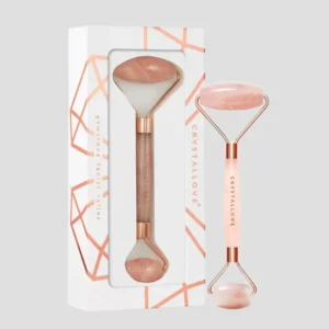 Rose quartz roller masažer za lice - Crystallove love stone