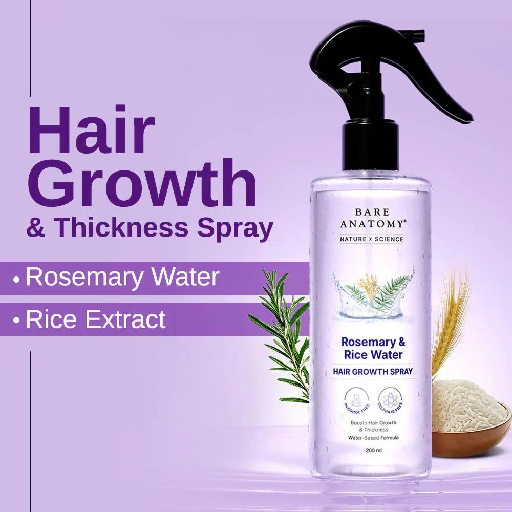 Rosemary & Rice Water Spray Natural Hair Growth & Hair Thickness