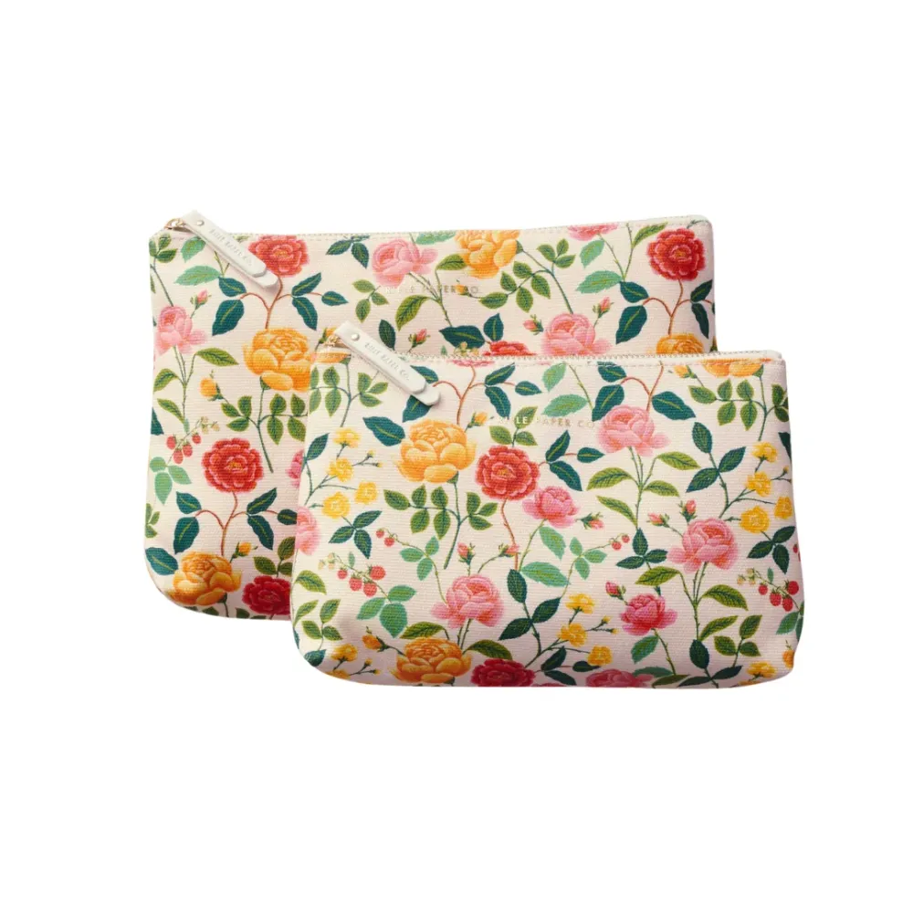 Roses Zippered Pouch Set