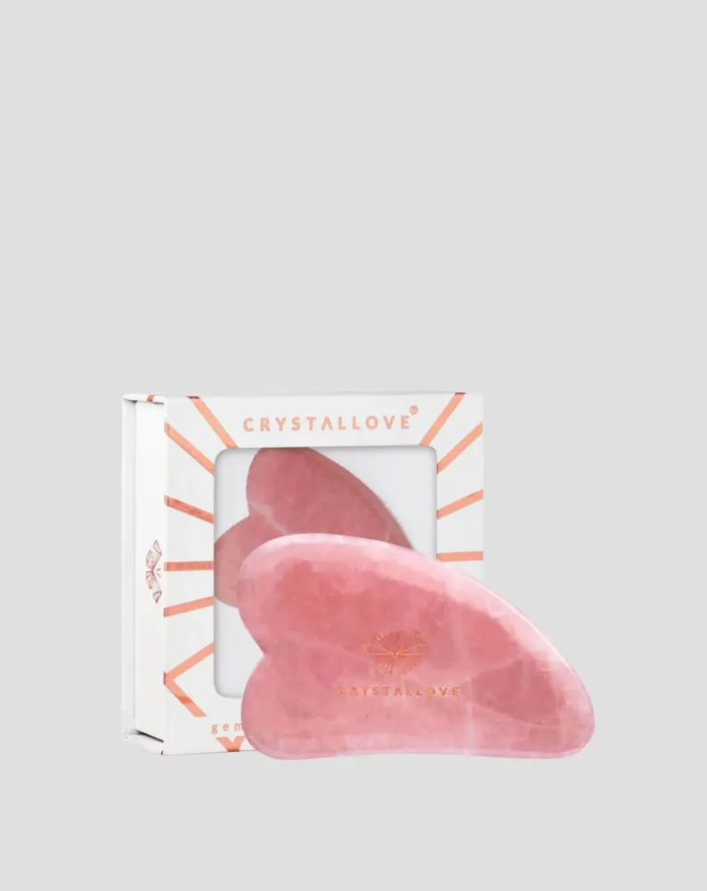Rozenkvarc gua sha ploč za masažu lica - Crystallove kamen ljubavi