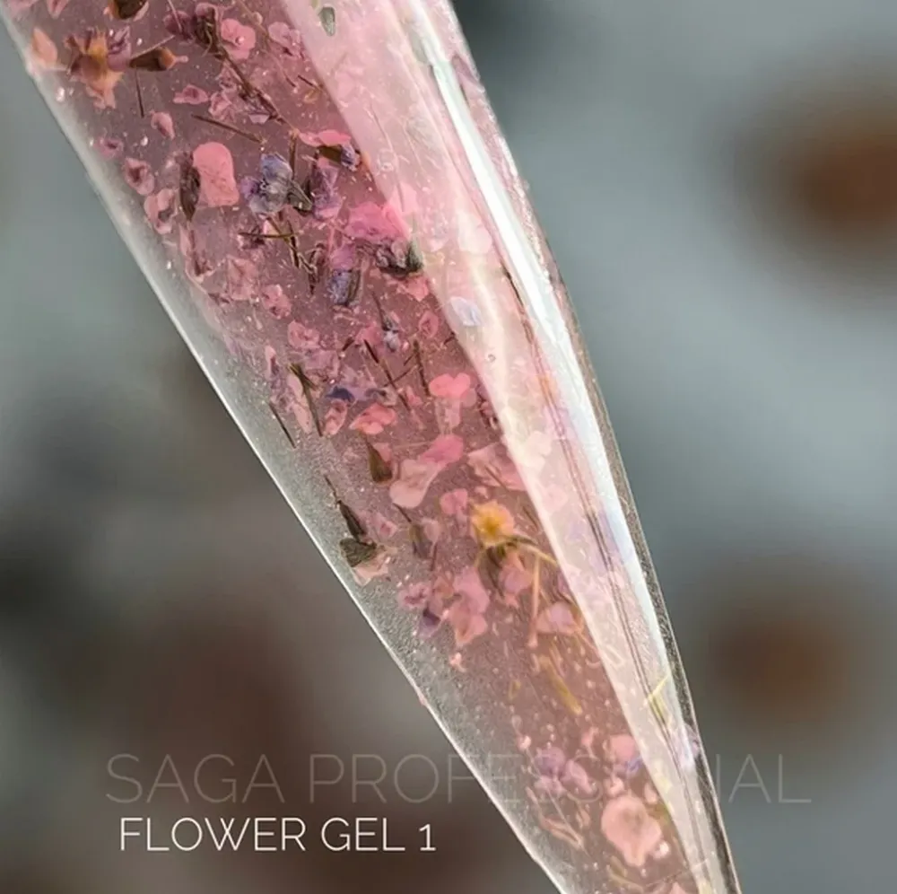 Gel s osušenim cvijećem №1 5 ml Saga Professional