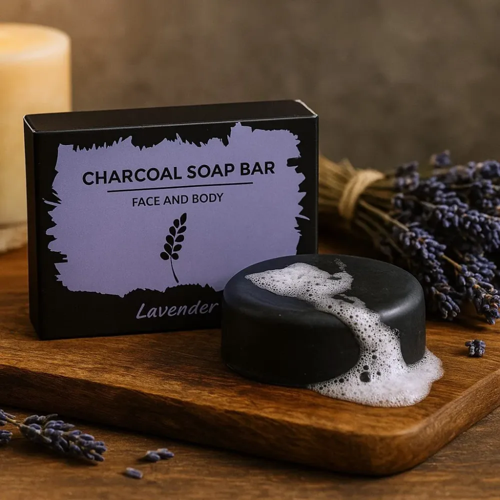 Sapun od aktivnog ugljena lavanda 85g