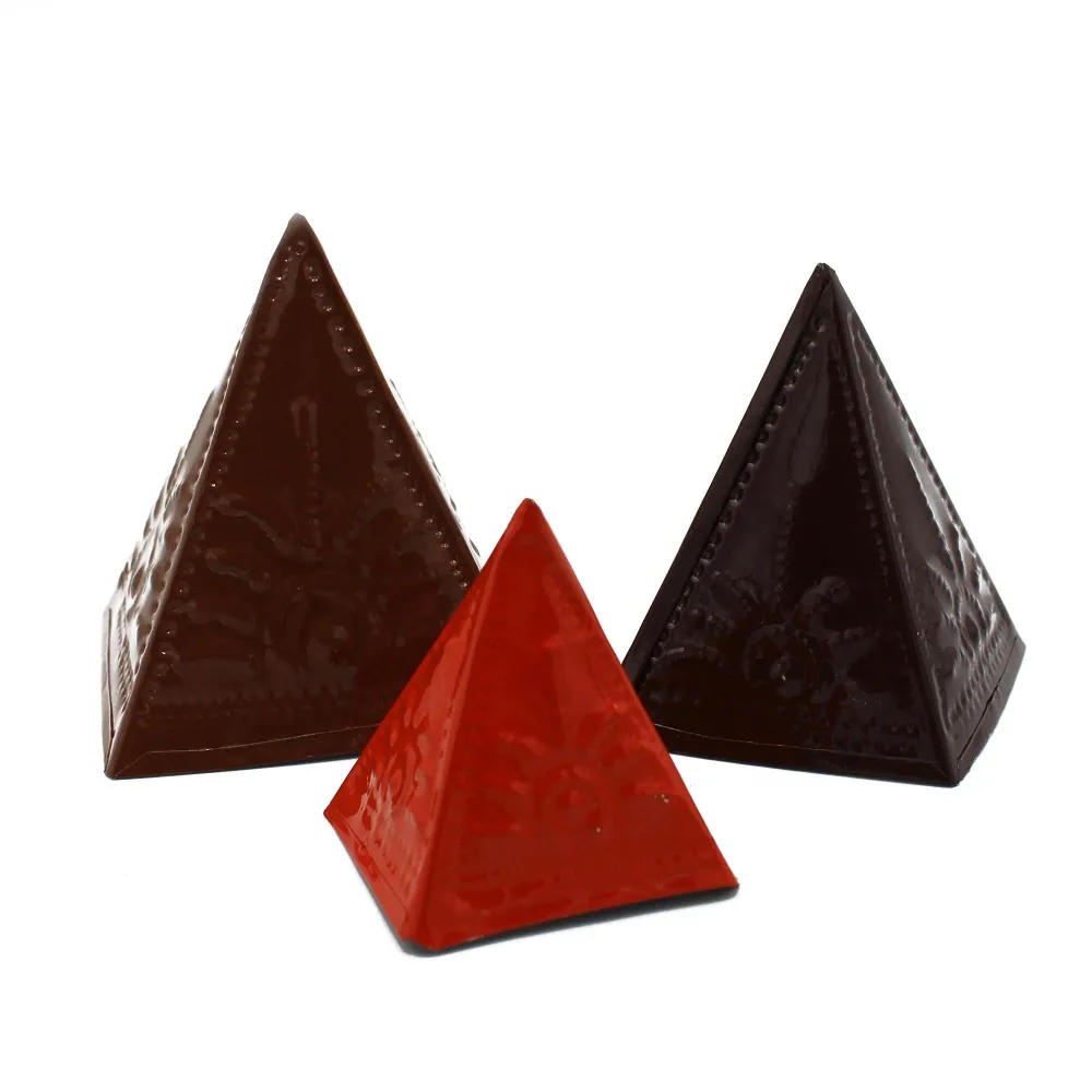Set kalupa za piramide od praha tamjana, 3-dijelni, smeđi