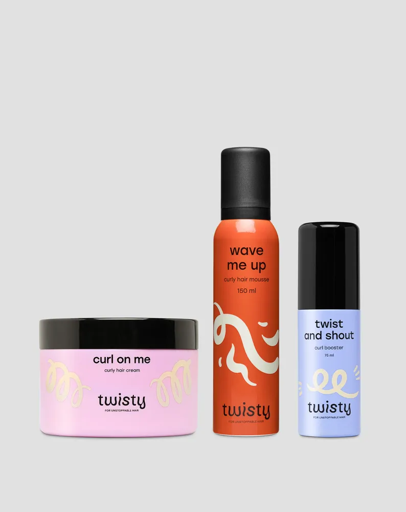 Set krema + pjena + booster za njegu i stiliziranje kovrčave i valovite kose Twisty