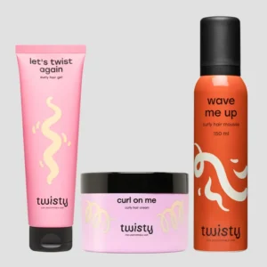 Set krema + pjena + gel za kovrče za stiliziranje i njegu kovrčave i valovite kose Twisty