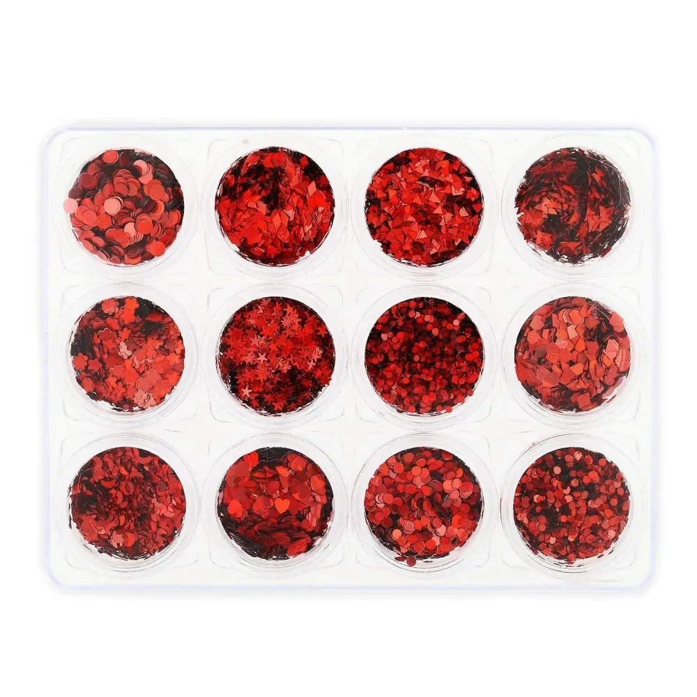 Set šljokica - NGS-003 - Krupni crveni oblici