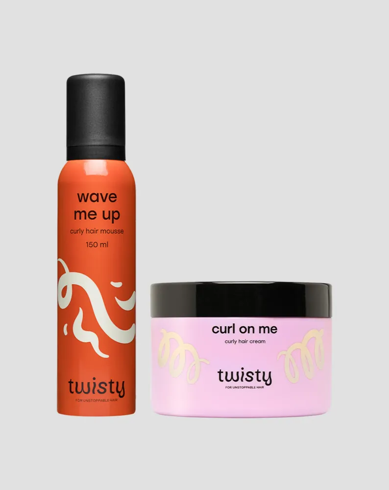 Set pjena + krema za kovrče za definiciju uvoja i stiliziranje kovrčave i valovite kose Twisty