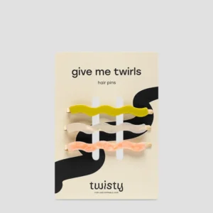 Set ukosnica za kosu biserna, zelena, ružičasta Twisty 3 kom.