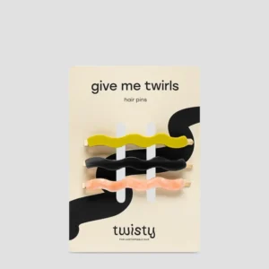 Set ukosnica za kosu zelena, crna, ružičasta Twisty 3 kom