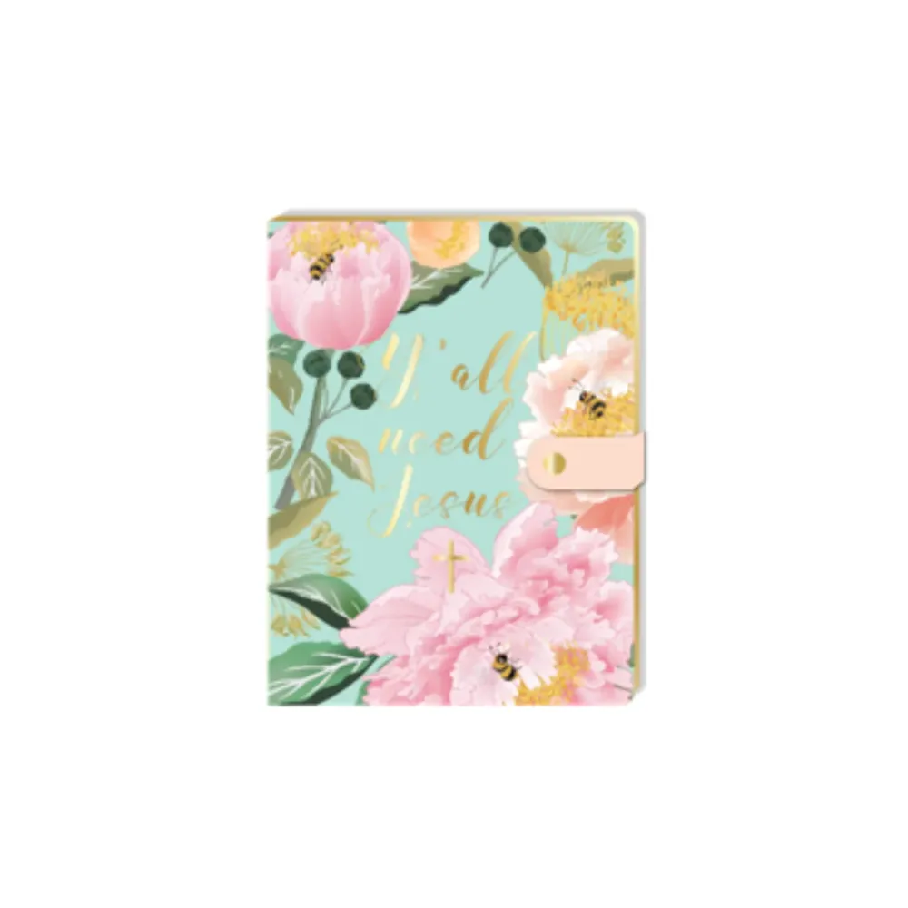 Snap Closure Faux Leaather Journal - Yall Need Jesus