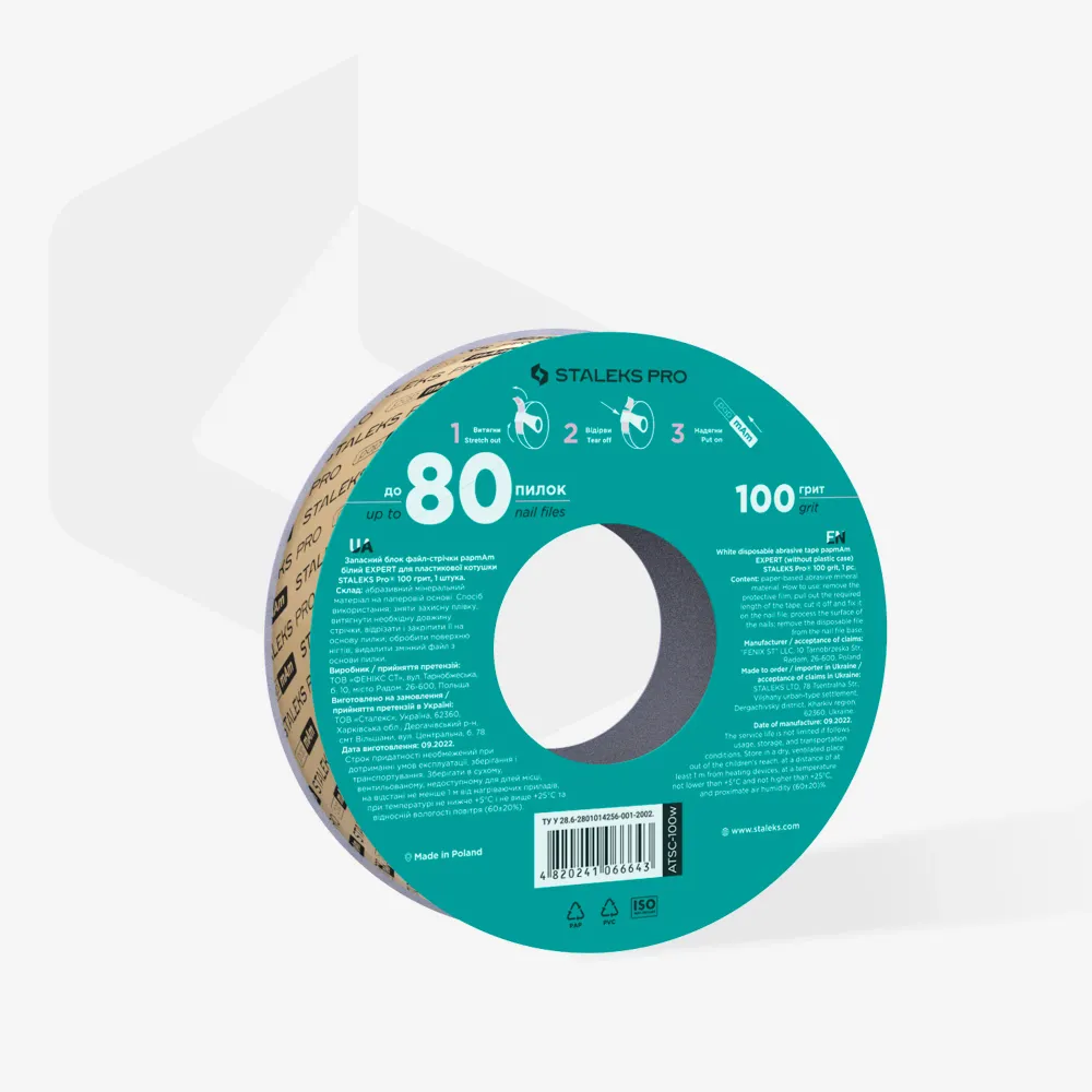 Bande abrasive blanche jetable papmAm (bez plastičnog kućišta) Staleks Pro Expert granulacija 100, ATSC-100w