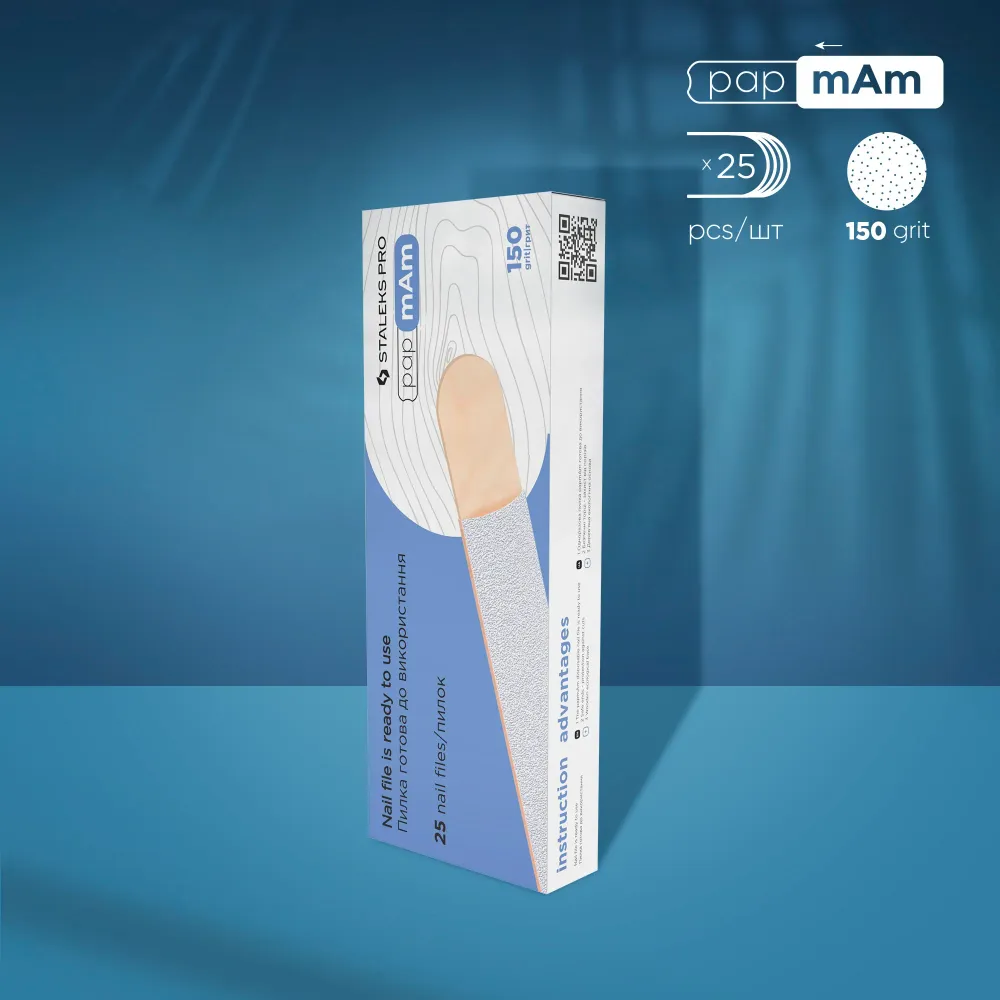 Bijele zamjenske turpije papmAm na drvenoj podlozi Staleks Pro Expert 22, 150 grit (25 kom), DWCE-22-150/25w
