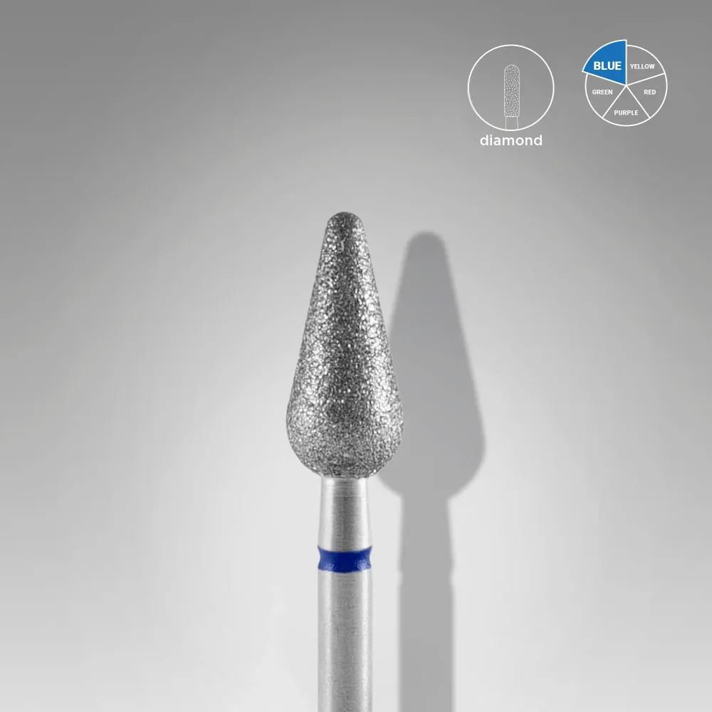 Dijamantna freza, „Pear“ Zaobljena, 5.0*12 mm, Plava, STALEKS