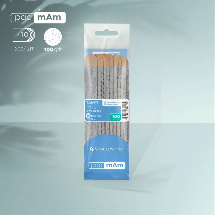 Zamjenske turpije papmAm na drvenoj podlozi Staleks Pro Smart 22, 100 grit (10 kom), DWC-22-100