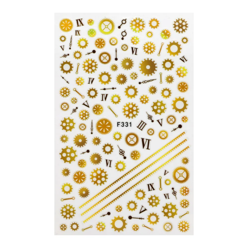 Steampunk naljepnice za nail art sa zupčanicima