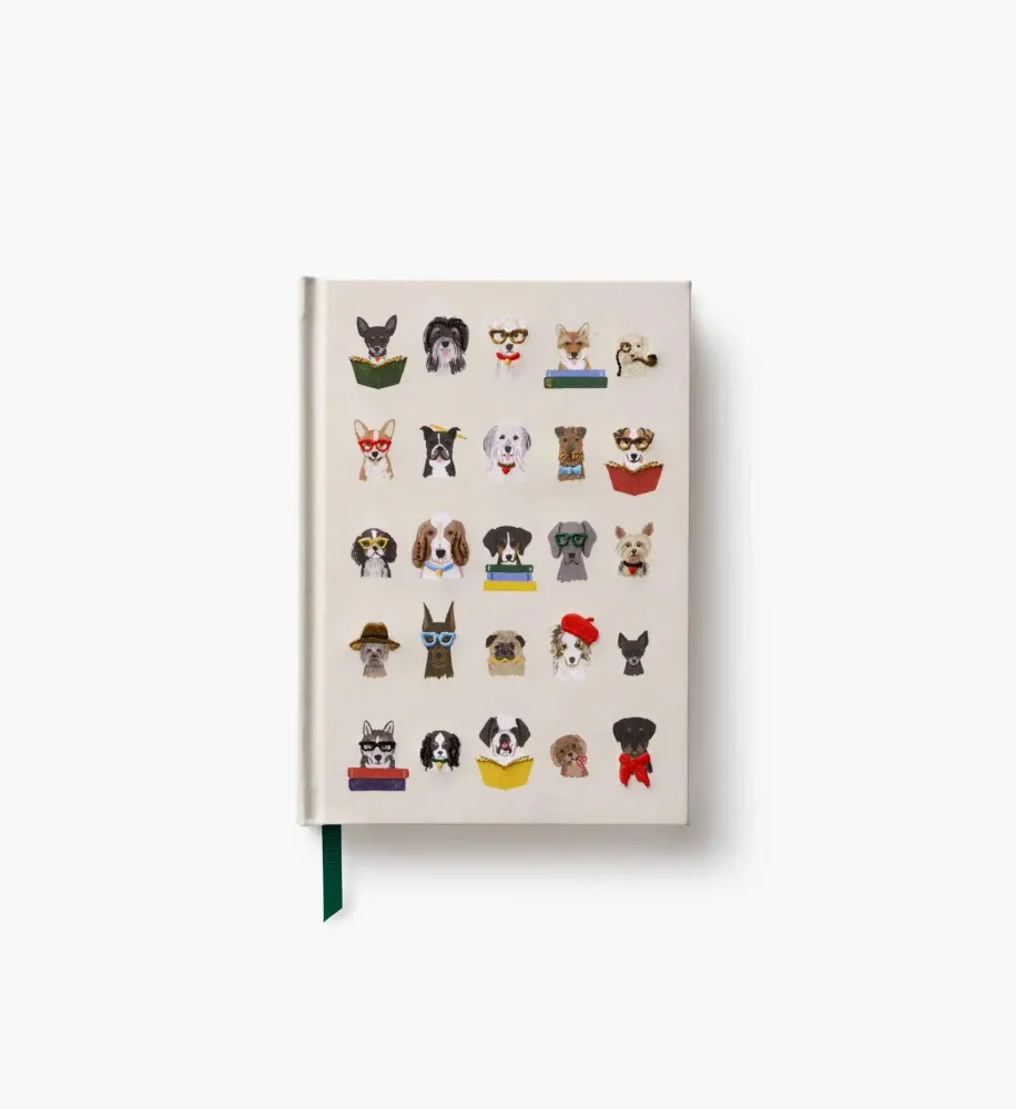 Studious Dogs Embroidered Journal