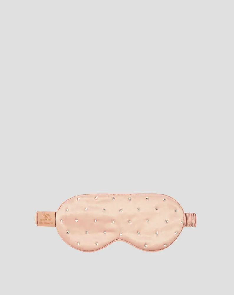 Svileni povez za spavanje ukrašen kristalima - rose gold Crystallove