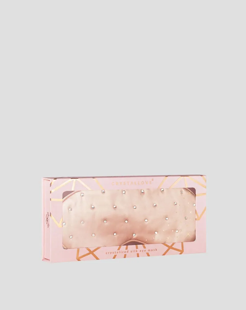 Svileni povez za spavanje ukrašen kristalima - rose gold Crystallove