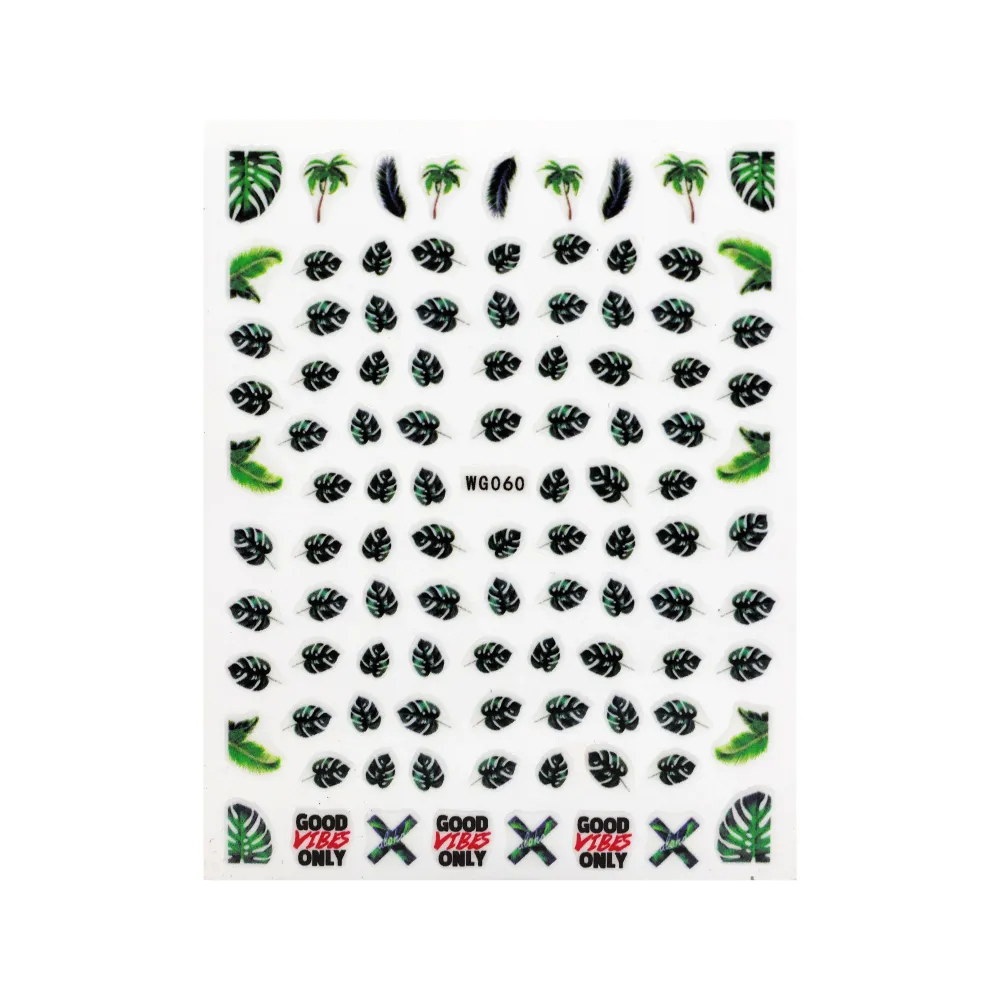 Tropske naljepnice za nail art s lišćem